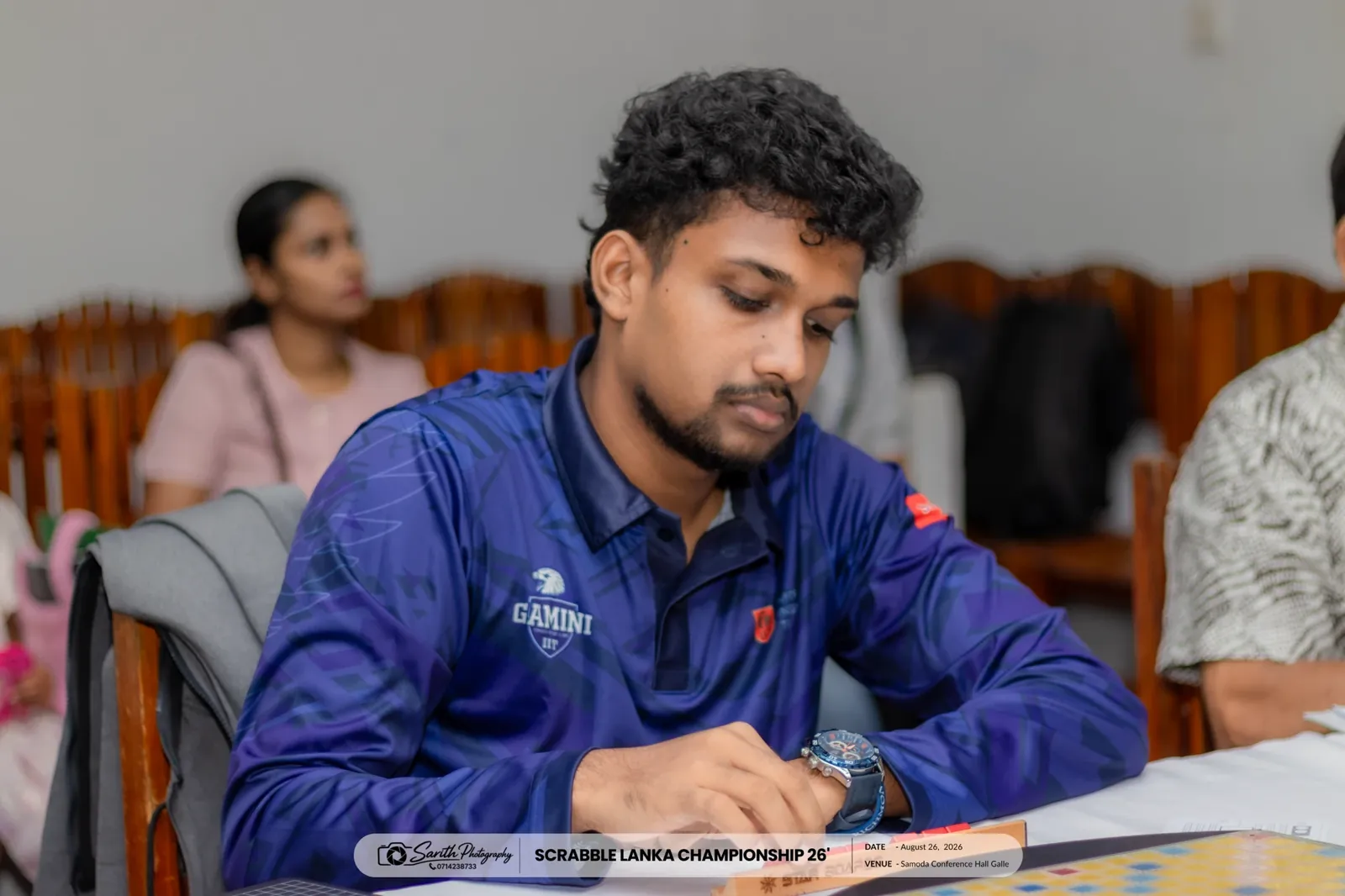 Nimuthu playing at the Scrabble Lanka Championship