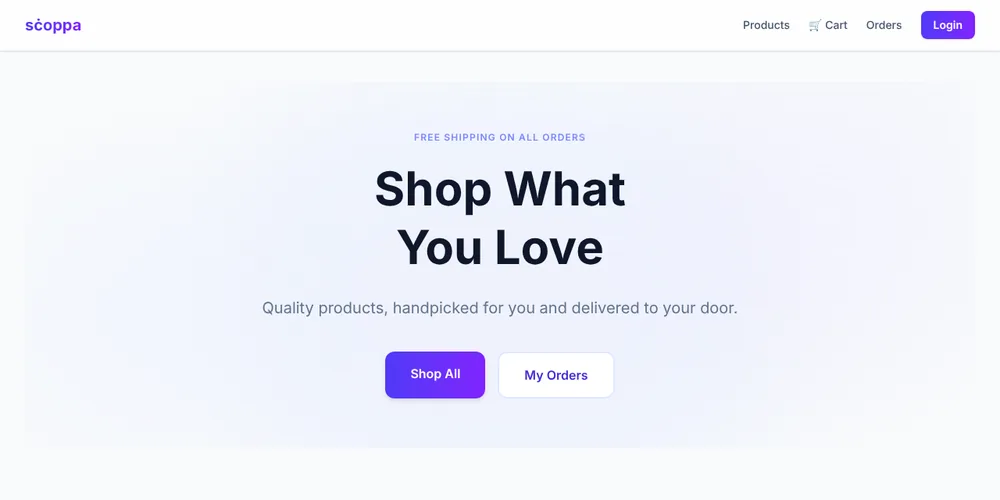 Scoppa online store home page