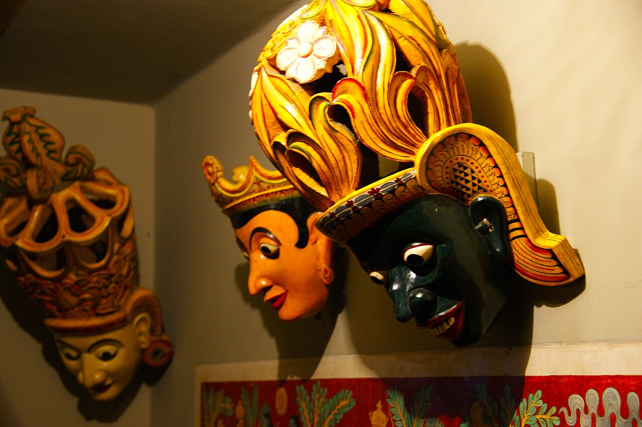 Carved and painted Sri Lankan masks
